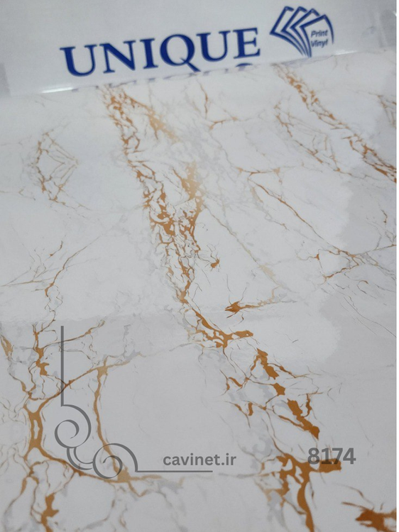 برچسب کابینت PVC طرح سنگ سفید طلایی